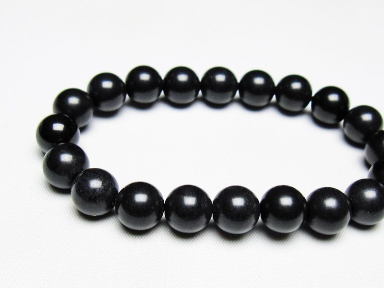 ブラックシリカ ブレスレット 10mm black silica 黒鉛珪石 ブレス bracelet メンズ レディース ブレス ランダム発送 メール便可 [M便 1/10] 711-405