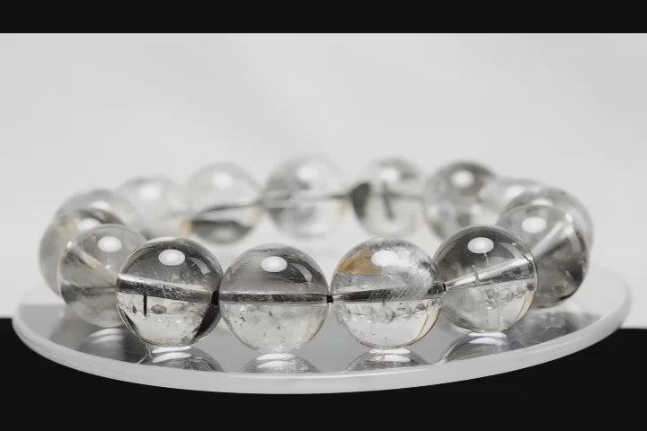 プラチナルチルクォーツ ブレスレット 14mm 一点物 211-1692 – 天然石