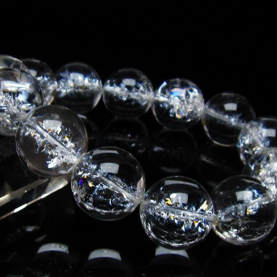 アイリスクォーツ 水晶 ブレスレット 18mm 一点物 111-35491