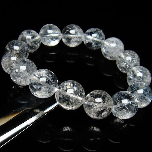 アイリスクォーツ 水晶 ブレスレット 虹入り 15mm 一点物  [M便 1/10] 111-3662