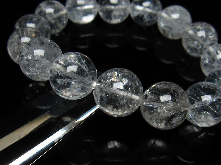 アイリスクォーツ 水晶 ブレスレット 虹入り 15mm 一点物  [M便 1/10] メール便可 111-3662
