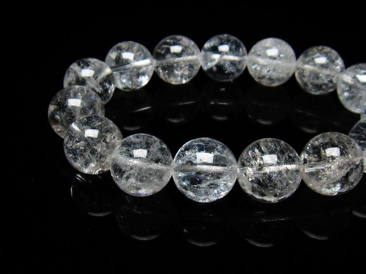 アイリスクォーツ 水晶 ブレスレット 虹入り 15mm 一点物  [M便 1/10] メール便可 111-3662