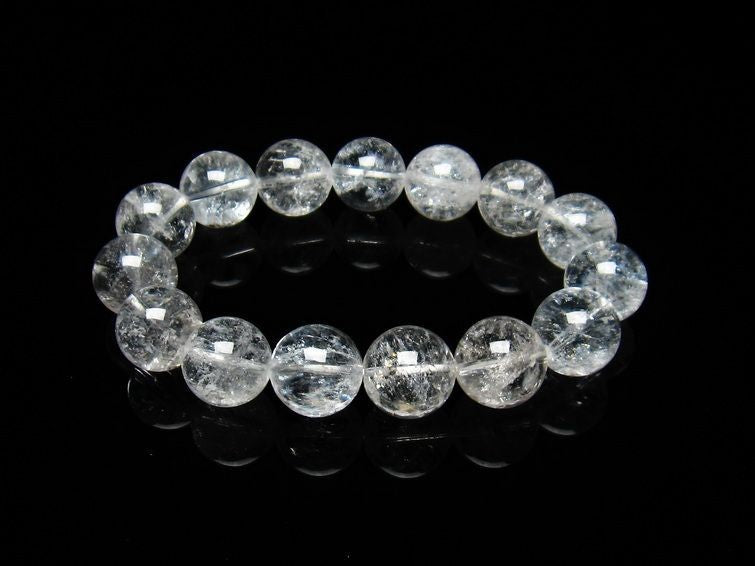 アイリスクォーツ 水晶 ブレスレット 虹入り 15mm 一点物  [M便 1/10] メール便可 111-3662