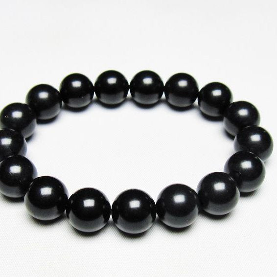 ブラックシリカ ブレスレット 12mm 一点物 メール便可 [M便 1/10] 111-39565