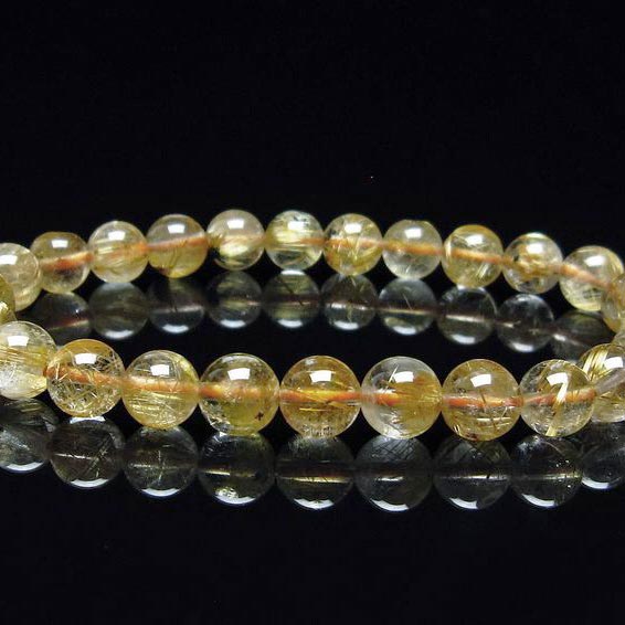 ⭐︎【天然】タイチンルチルクオーツ ブレスレット 7mm タイチンルチルクォーツ ブレスレット 7mm ルチルクォーツ