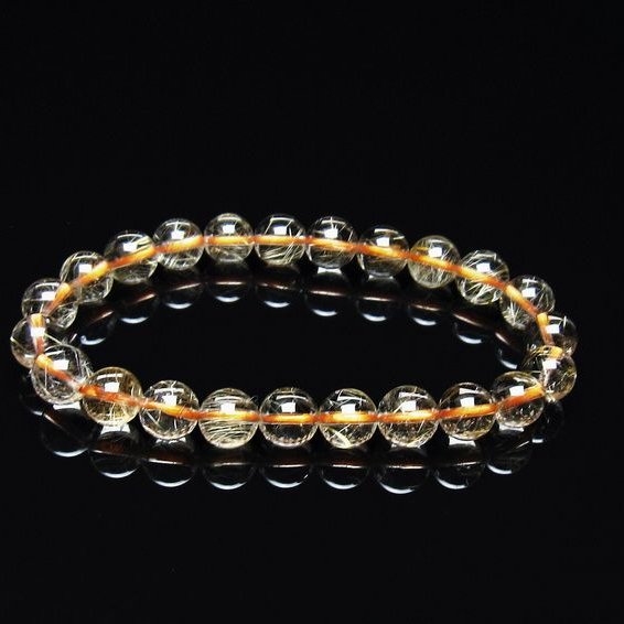 タイチンルチルクォーツ ブレスレット 8mm 一点物 メール便可 [M便 1/10] 111-44574