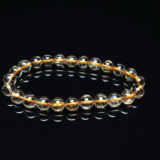 タイチンルチルクォーツ ブレスレット 8mm 一点物 メール便可 [M便 1/10] 111-44576