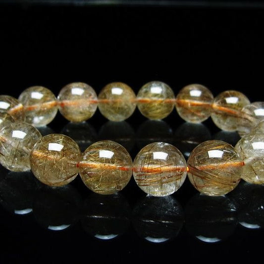 キャッツアイルチルクォーツ ブレスレット 13mm ルチルクォーツ ブレス 一点物 メール便可 [M便 1/10] 111-45814