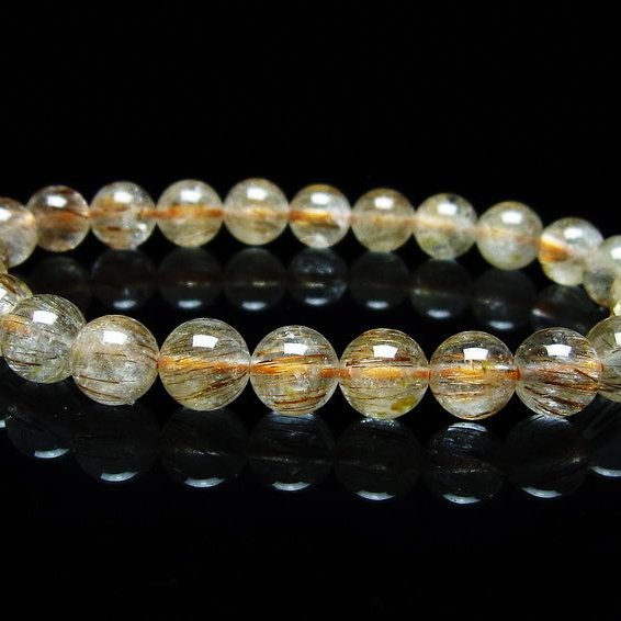 キャッツアイルチルクォーツ ブレスレット 8mm ルチルクォーツ ブレス 一点物 メール便可 [M便 1/10] 111-45822