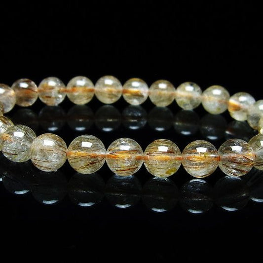 キャッツアイルチルクォーツ ブレスレット 8mm ルチルクォーツ ブレス 一点物 メール便可 [M便 1/10] 111-45822