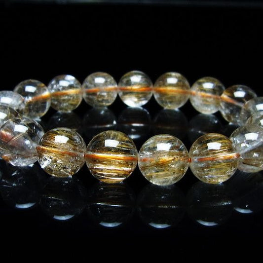 キャッツアイルチルクォーツ ブレスレット 13mm ルチルクォーツ ブレス 一点物 メール便可 [M便 1/10] 111-45836