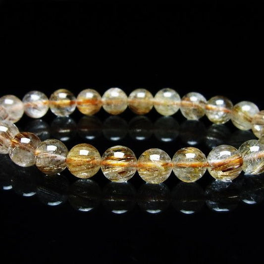 キャッツアイルチルクォーツ ブレスレット 8mm ルチルクォーツ ブレス 一点物 メール便可 [M便 1/10] 111-45849