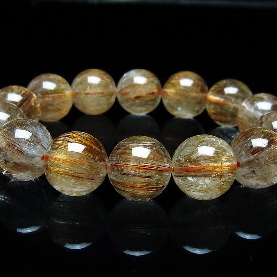 キャッツアイルチルクォーツ ブレスレット 15mm ルチルクォーツ ブレス 一点物 メール便可 [M便 1/10] 111-45861