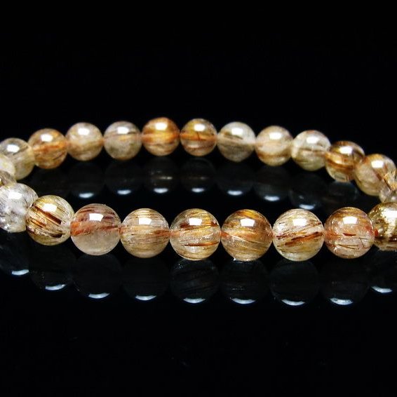 キャッツアイルチルクォーツ ブレスレット 8mm ルチルクォーツ ブレス 一点物 メール便可 [M便 1/10] 111-45886