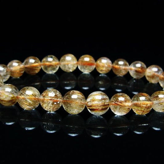 キャッツアイルチルクォーツ ブレスレット 8mm ルチルクォーツ ブレス 一点物 メール便可 [M便 1/10] 111-45904