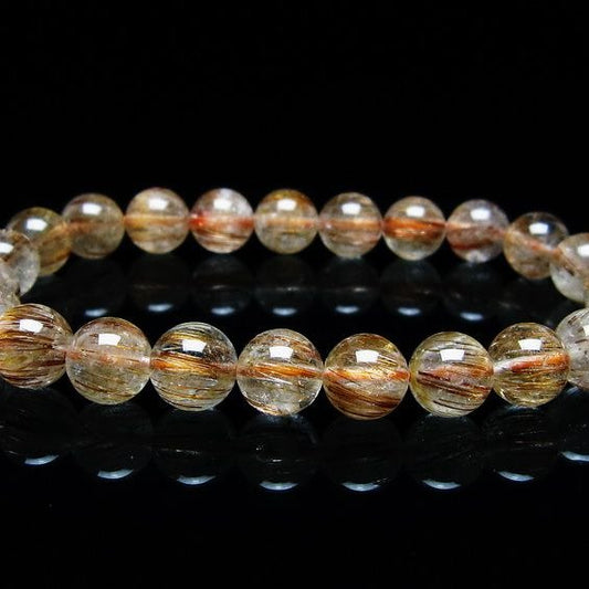 キャッツアイルチルクォーツ ブレスレット 8mm ルチルクォーツ ブレス 一点物 メール便可 [M便 1/10] 111-45905