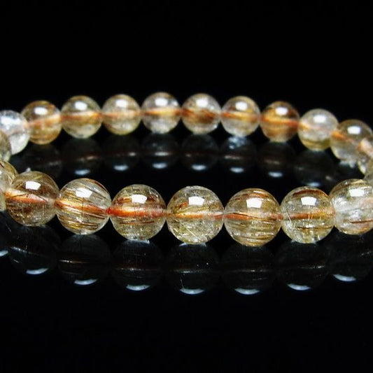 キャッツアイルチルクォーツ ブレスレット 8mm ルチルクォーツ ブレス 一点物 メール便可 [M便 1/10] 111-45907