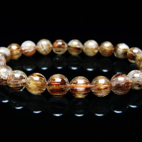 キャッツアイルチルクォーツ ブレスレット 8mm ルチルクォーツ ブレス 一点物 メール便可 [M便 1/10] 111-45920