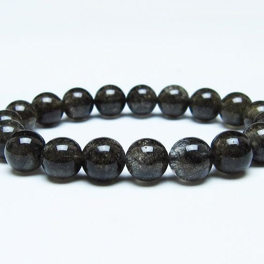ブラックルチルクォーツ ブレスレット 11mm ブラックトルマリン トルマリネイテッドクォーツ 一点物 メール便可 [M便 1/10] 111-47032