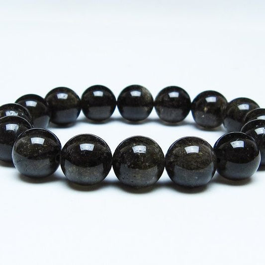 ブラックルチルクォーツ ブレスレット 13mm ブラックトルマリン トルマリネイテッドクォーツ 一点物 メール便可 [M便 1/10] 111-47045