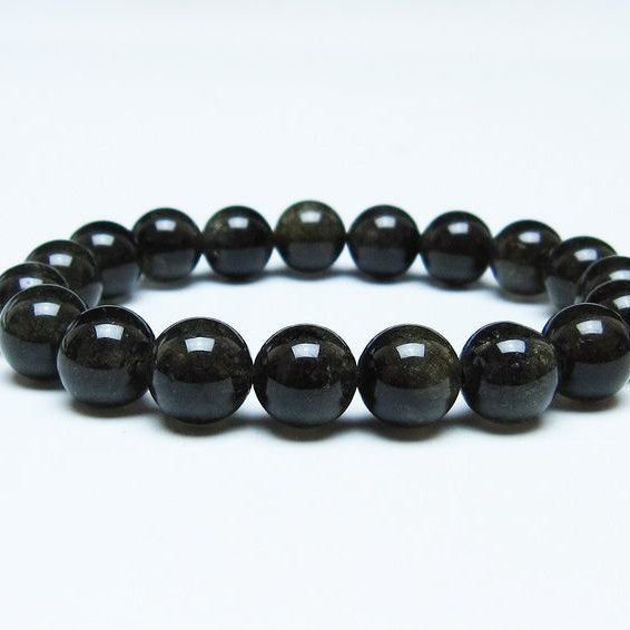 ブラックルチルクォーツ ブレスレット 10mm ブラックトルマリン トルマリネイテッドクォーツ 一点物 メール便可 [M便 1/10] 111-47061