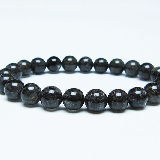 ブラックルチルクォーツ ブレスレット 8mm ブラックトルマリン トルマリネイテッドクォーツ 一点物 メール便可 [M便 1/10] 111-47084