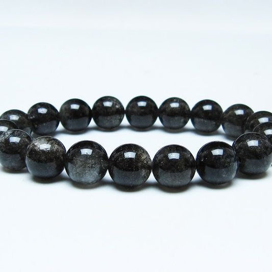 ブラックルチルクォーツ ブレスレット 12mm ブラックトルマリン トルマリネイテッドクォーツ 一点物 メール便可 [M便 1/10] 111-47108