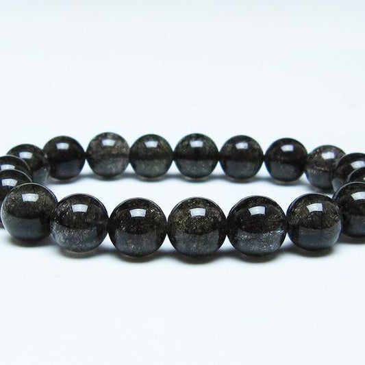 ブラックルチルクォーツ ブレスレット 11mm ブラックトルマリン トルマリネイテッドクォーツ 一点物 メール便可 [M便 1/10] 111-47126