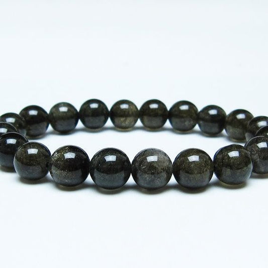 ブラックルチルクォーツ ブレスレット 10mm ブラックトルマリン トルマリネイテッドクォーツ 一点物 メール便可 [M便 1/10] 111-47131