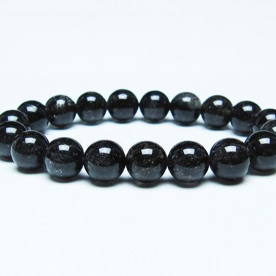 ブラックルチルクォーツ ブレスレット 10mm ブラックトルマリン トルマリネイテッドクォーツ 一点物 メール便可 [M便 1/10] 111-47161