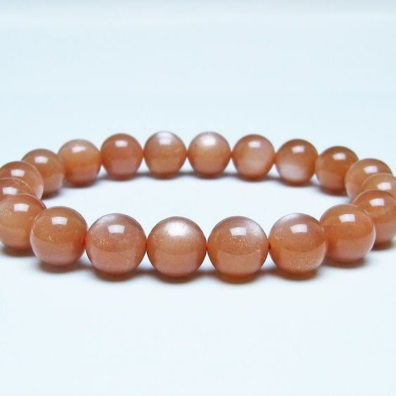 オレンジムーンストーン ブレスレット 10mm 一点物 メール便可 [M便 1/10] 111-48618