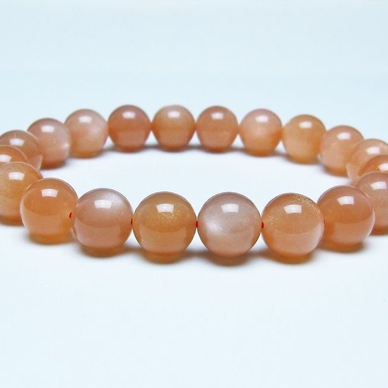 オレンジムーンストーン ブレスレット 10mm 一点物 メール便可 [M便 1/10] 111-48623
