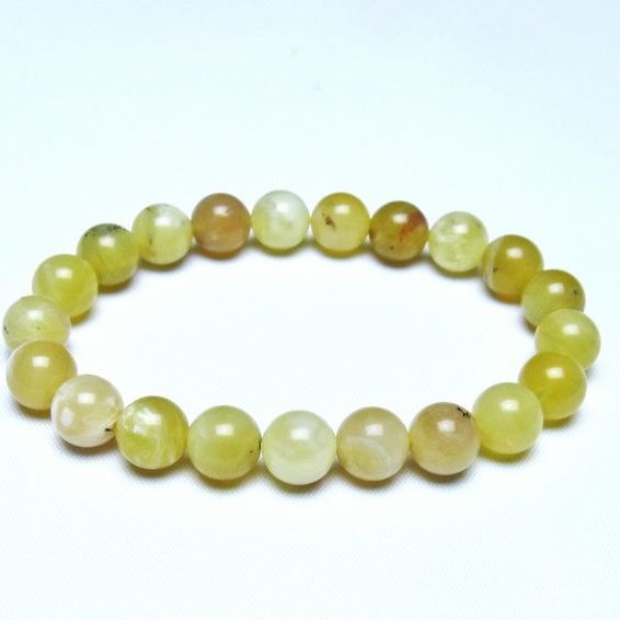 オパール ブレスレット 9mm イエローオパール コモンオパール 一点物 メール便可 [M便 1/10] 111-48627