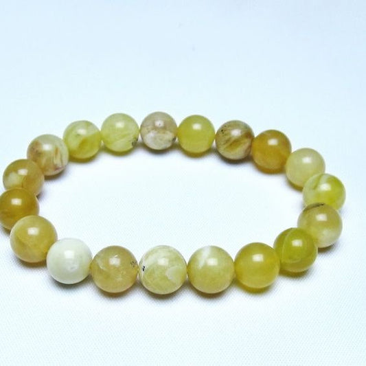オパール ブレスレット 10mm イエローオパール コモンオパール 一点物 メール便可 [M便 1/10] 111-48629