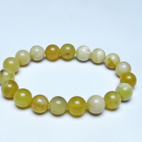 オパール ブレスレット 10mm イエローオパール コモンオパール 一点物 メール便可 [M便 1/10] 111-48630