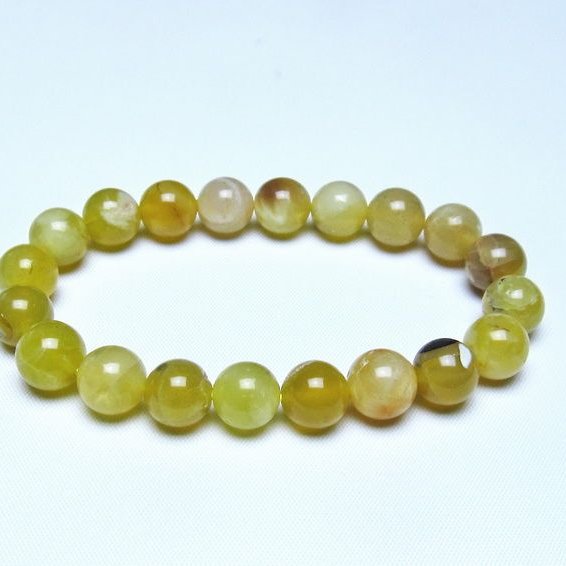 オパール ブレスレット 10mm イエローオパール コモンオパール 一点物 メール便可 [M便 1/10] 111-48632