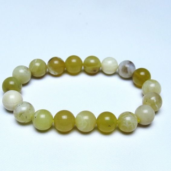 オパール ブレスレット 10mm イエローオパール コモンオパール 一点物 メール便可 [M便 1/10] 111-48633