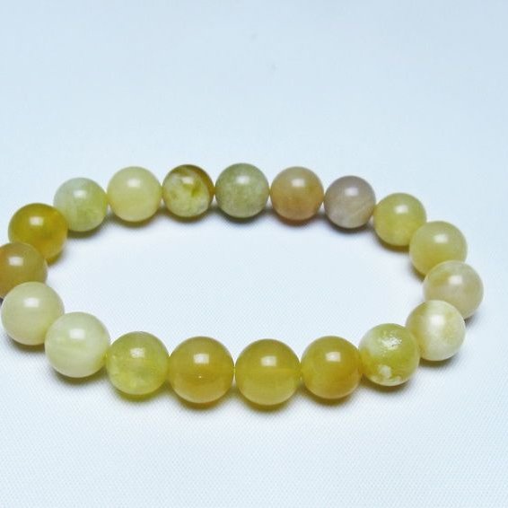 オパール ブレスレット 10mm イエローオパール コモンオパール 一点物 メール便可 [M便 1/10] 111-48635