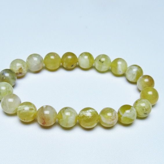 オパール ブレスレット 10mm イエローオパール コモンオパール 一点物 メール便可 [M便 1/10] 111-48638