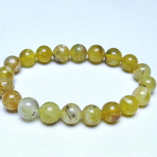 オパール ブレスレット 10mm イエローオパール コモンオパール 一点物 メール便可 [M便 1/10] 111-48639
