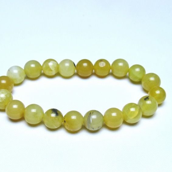 オパール ブレスレット 10mm イエローオパール コモンオパール 一点物 メール便可 [M便 1/10] 111-48640