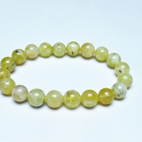 オパール ブレスレット 10mm イエローオパール コモンオパール 一点物 メール便可 [M便 1/10] 111-48641