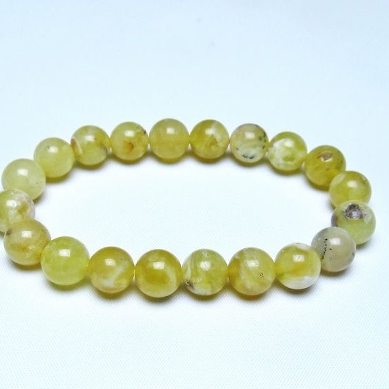 オパール ブレスレット 10mm イエローオパール コモンオパール 一点物 メール便可 [M便 1/10] 111-48642