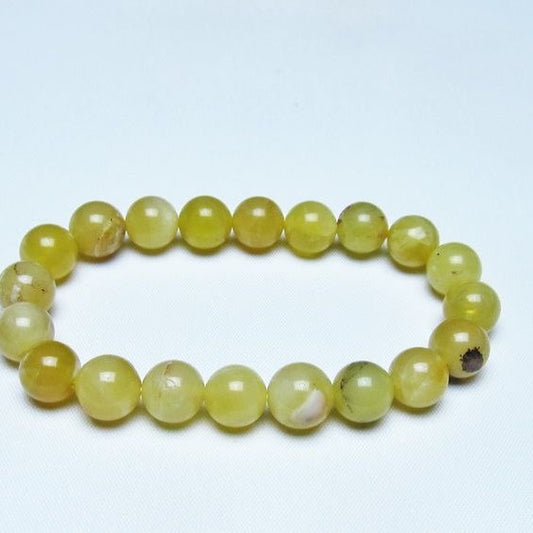 オパール ブレスレット 10mm イエローオパール コモンオパール 一点物 メール便可 [M便 1/10] 111-48645