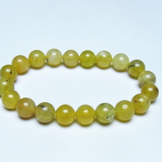 オパール ブレスレット 10mm イエローオパール コモンオパール 一点物 メール便可 [M便 1/10] 111-48646