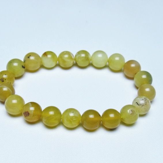 オパール ブレスレット 10mm イエローオパール コモンオパール 一点物 メール便可 [M便 1/10] 111-48647