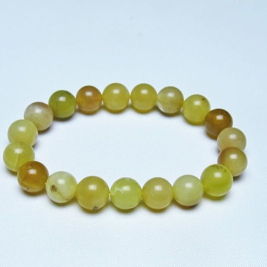 オパール ブレスレット 10mm イエローオパール コモンオパール 一点物 メール便可 [M便 1/10] 111-48650