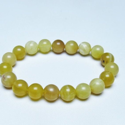 オパール ブレスレット 10mm イエローオパール コモンオパール 一点物 メール便可 [M便 1/10] 111-48652