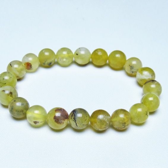 オパール ブレスレット 10mm イエローオパール コモンオパール 一点物 メール便可 [M便 1/10] 111-48655