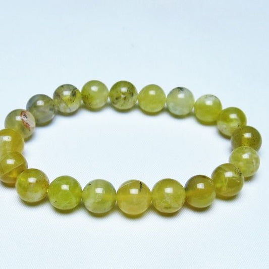 オパール ブレスレット 10mm イエローオパール コモンオパール 一点物 メール便可 [M便 1/10] 111-48659